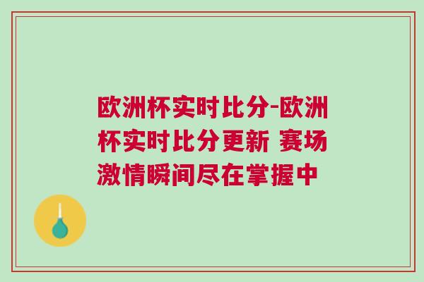 歐洲杯實時比分-歐洲杯實時比分更新 賽場激情瞬間盡在掌握中