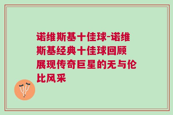 諾維斯基十佳球-諾維斯基經典十佳球回顧 展現(xiàn)傳奇巨星的無與倫比風采