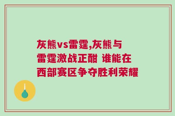 灰熊vs雷霆,灰熊與雷霆激戰(zhàn)正酣 誰能在西部賽區(qū)爭奪勝利榮耀