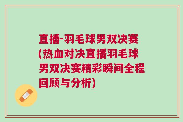 直播-羽毛球男雙決賽(熱血對決直播羽毛球男雙決賽精彩瞬間全程回顧與分析)