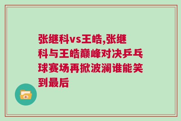張繼科vs王皓,張繼科與王皓巔峰對(duì)決乒乓球賽場(chǎng)再掀波瀾誰能笑到最后