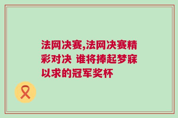 法網(wǎng)決賽,法網(wǎng)決賽精彩對決 誰將捧起夢寐以求的冠軍獎杯