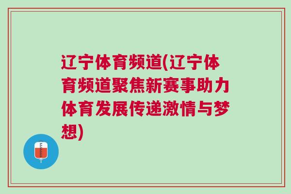 遼寧體育頻道(遼寧體育頻道聚焦新賽事助力體育發展傳遞激情與夢想)