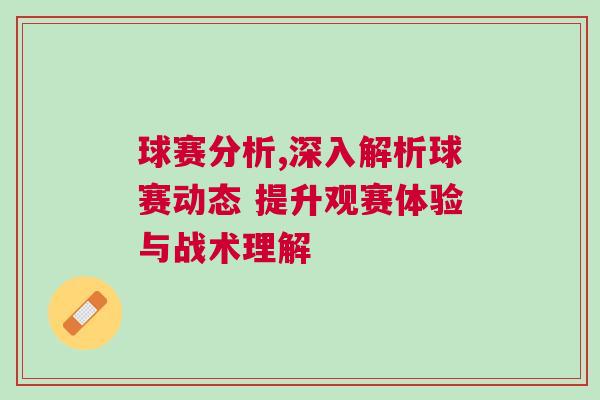 球賽分析,深入解析球賽動態(tài) 提升觀賽體驗與戰(zhàn)術理解