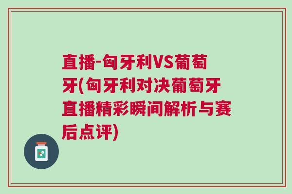 直播-匈牙利VS葡萄牙(匈牙利對決葡萄牙直播精彩瞬間解析與賽后點評)